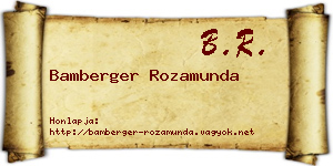Bamberger Rozamunda névjegykártya